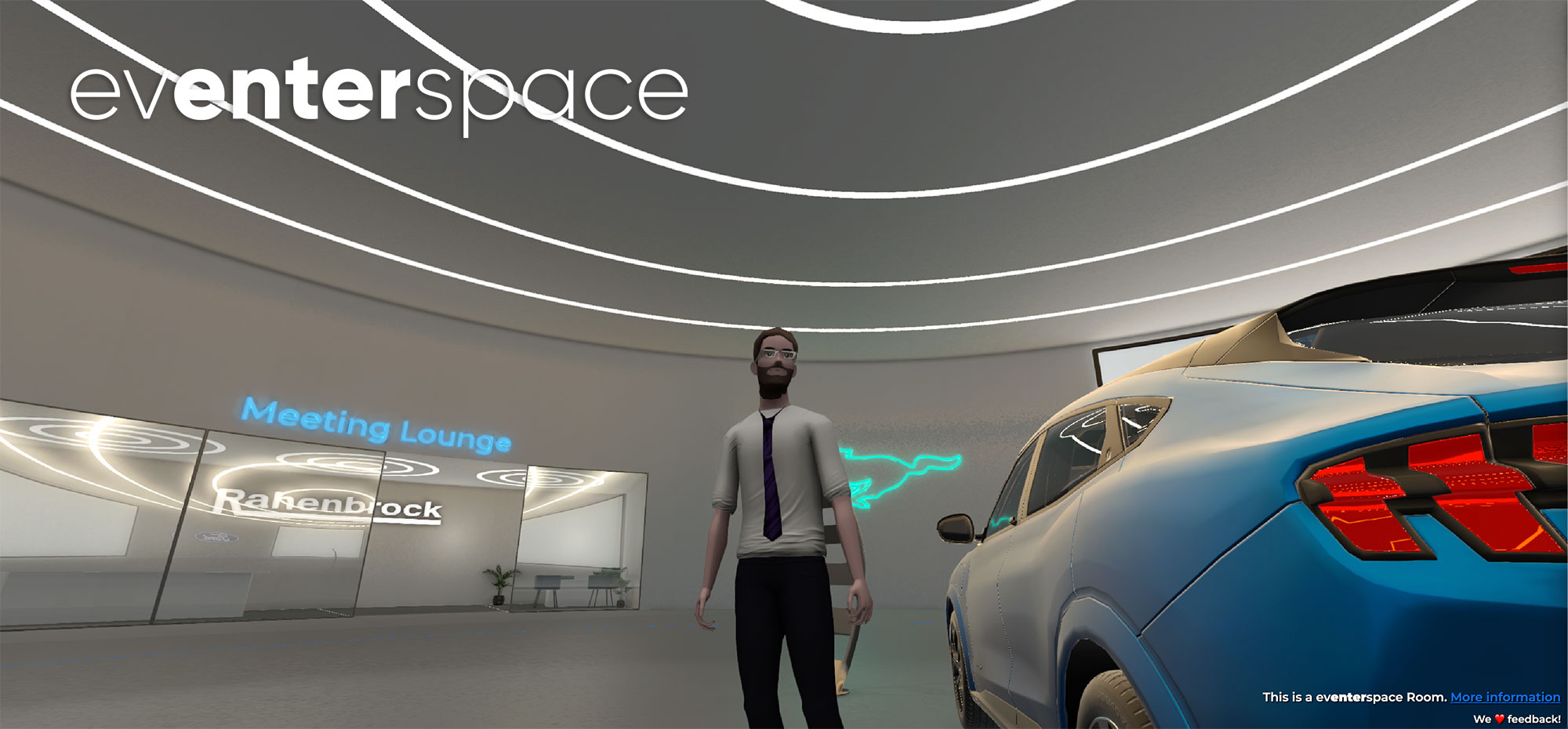 Ein Auto im virtuelle Showroom